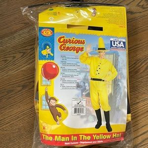 The man in the yellow hat costume NIB (adult)